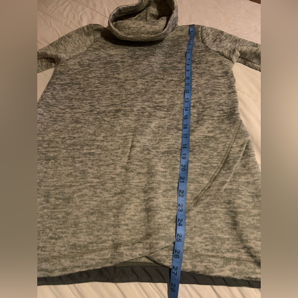 Lands End Small grey funnel neck warm sweater made with OEKO-TEX faux wrap - Picture 8 of 8